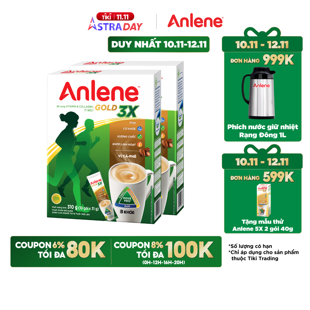 Combo 2 Sữa Bột Anlene Cà Phê Hộp 310g