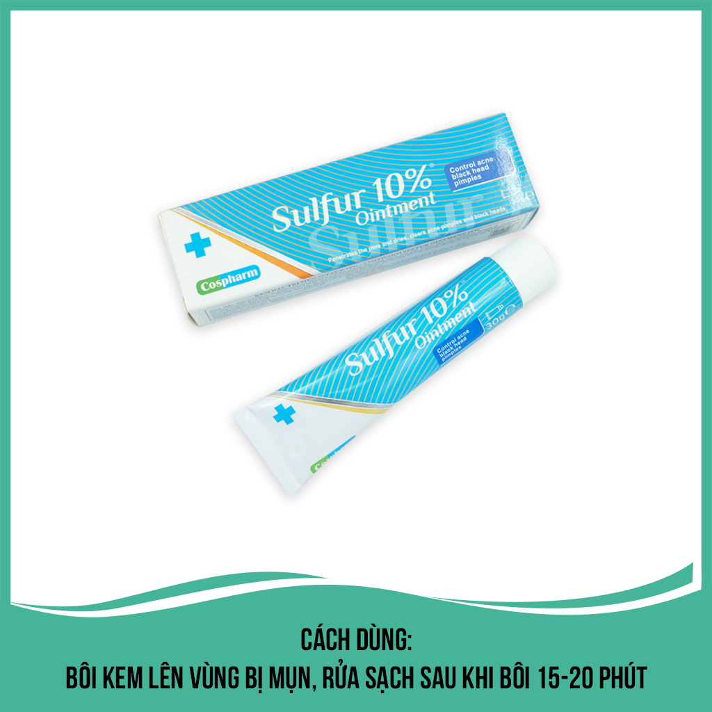 Kem hỗ trợ trị mụn Cospharm Crevil Sulfur Ointment 10%, kháng viêm kháng khuẩn và hỗ trợ điều trị mụn, làm mờ sẹo với tinh chất triết xuất thiên nhiên