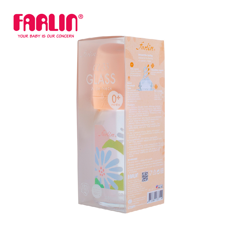 Bình Sữa Thủy Tinh City Bottle Cổ Rộng Của FARLIN - Nhật Bản - 160ML