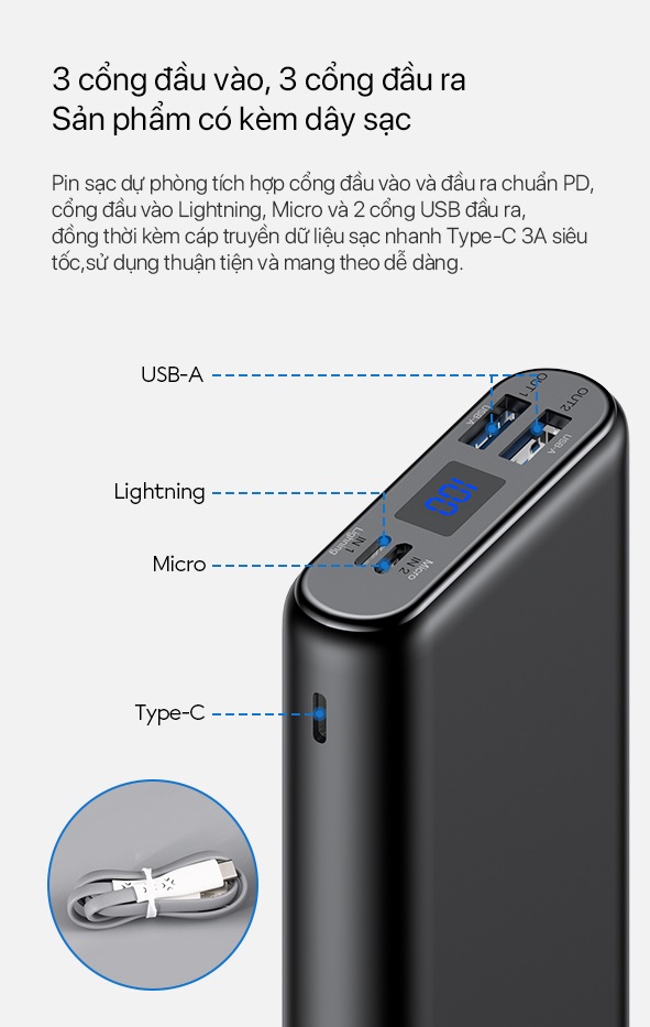 Sạc Dự phòng Vivan VPB-H20S 20000mAh