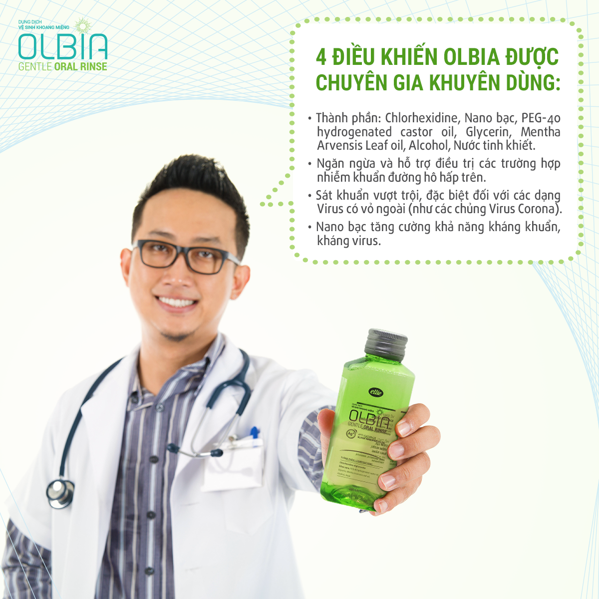 Nước súc họng &amp; vệ sinh khoang miệng OLBIA