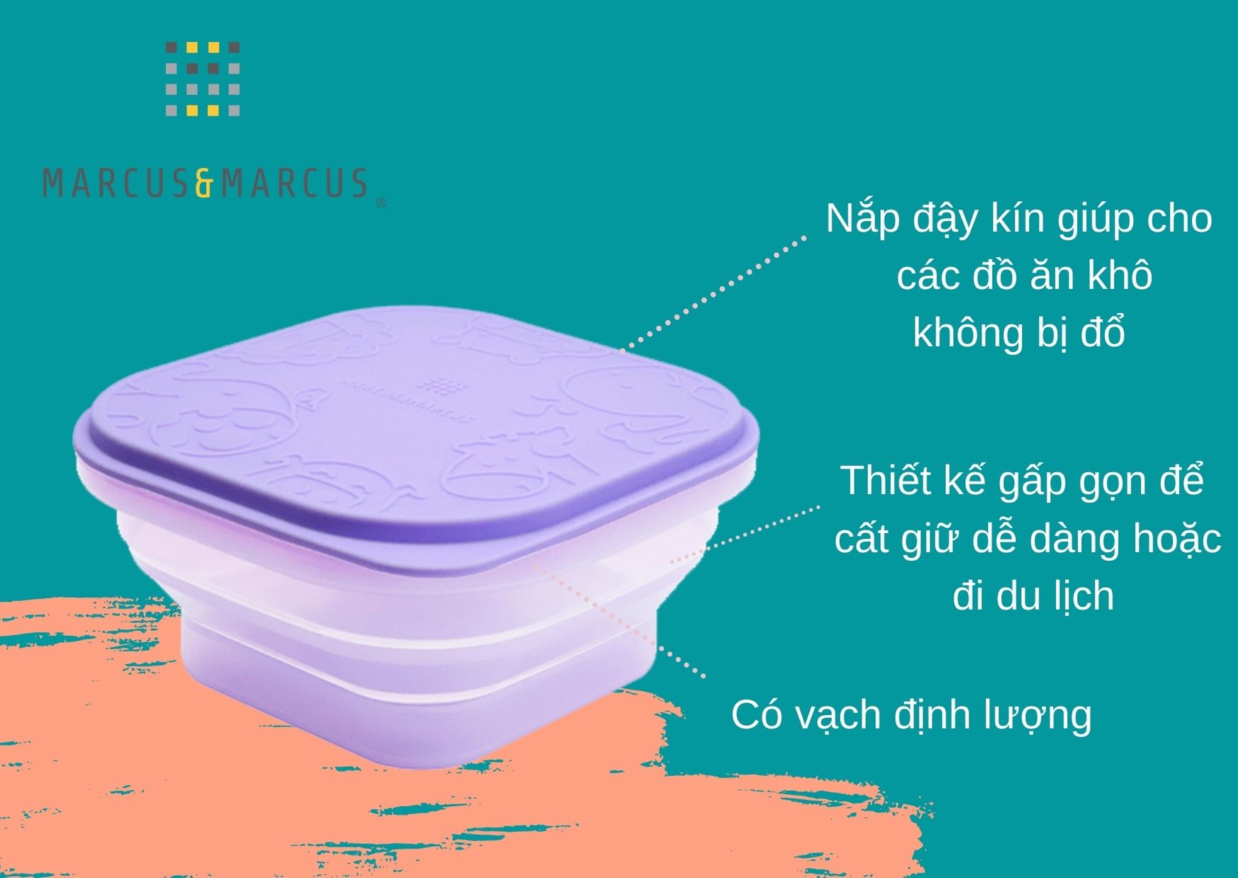 Bát silicon xếp gọn đựng bánh ăn dặm cho bé Marcus & Marcus - Willo