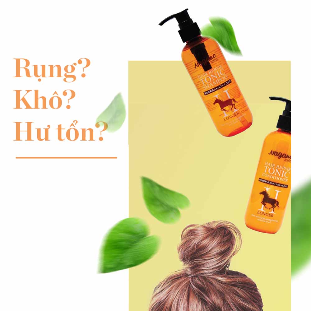 Dầu Gội Phục Hồi Tóc Chiết Xuất Dầu Ngựa Nagano 250ml - Hair Repair Tonic Shampoo Nagano 250ml - Phục hồi tóc hư tổn và nuôi dưỡng da đầu khỏe mạnh