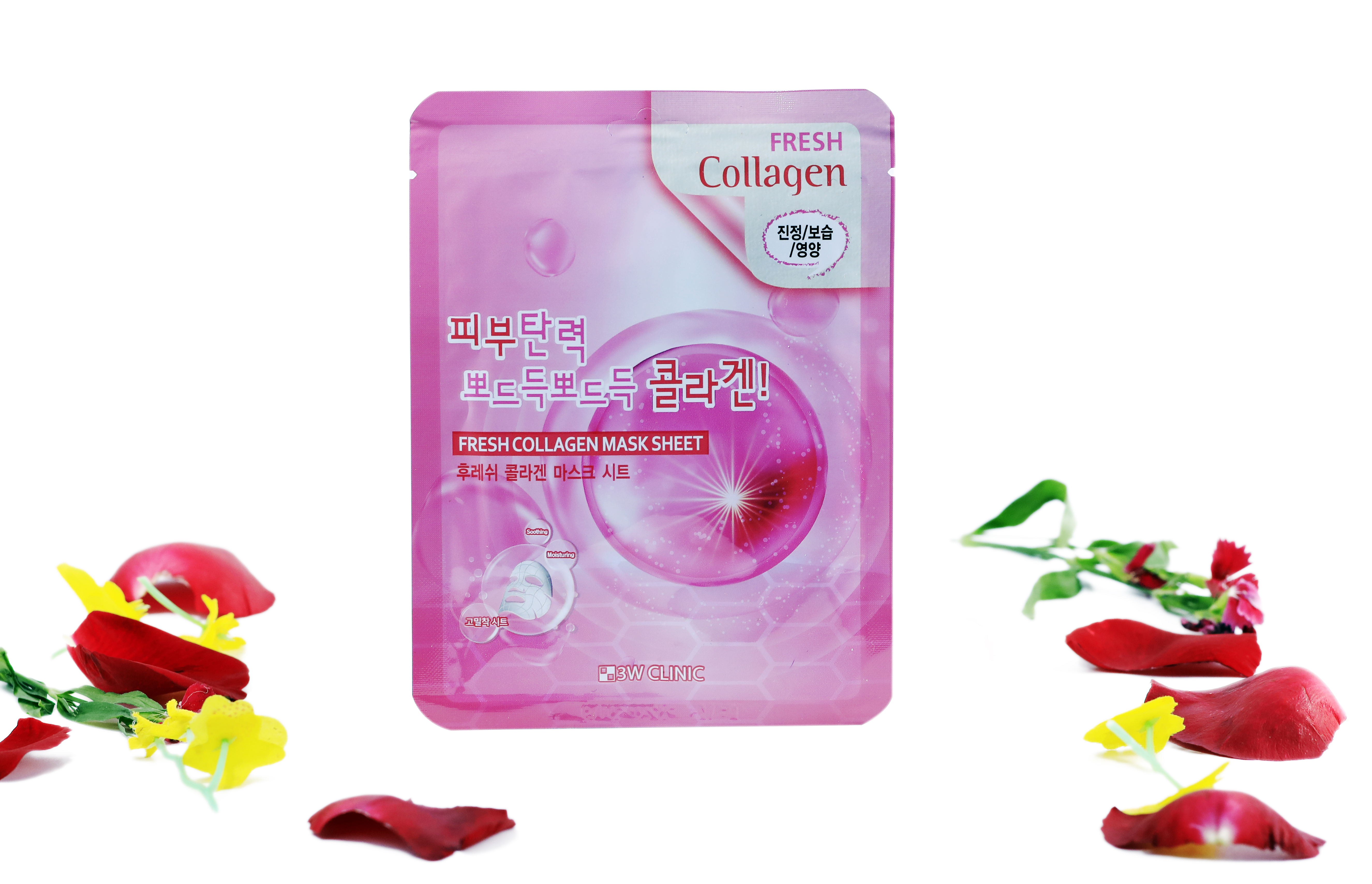 Combo 10 Túi Mặt nạ giấy -Mặt nạ dưỡng da chiết xuất từ Collagen 3W Clinic Hàn Quốc 23mlx10