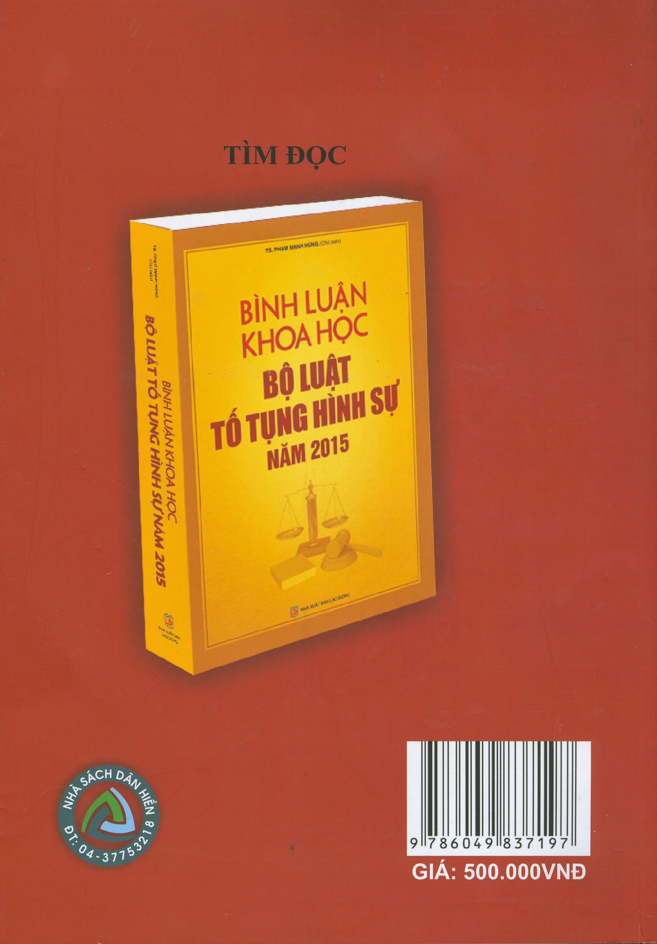 Sách - Bình luận khoa học Bộ luật hình sự năm 2015 được sửa đổi, bổ sung năm 2017 - Phần các tội phạm