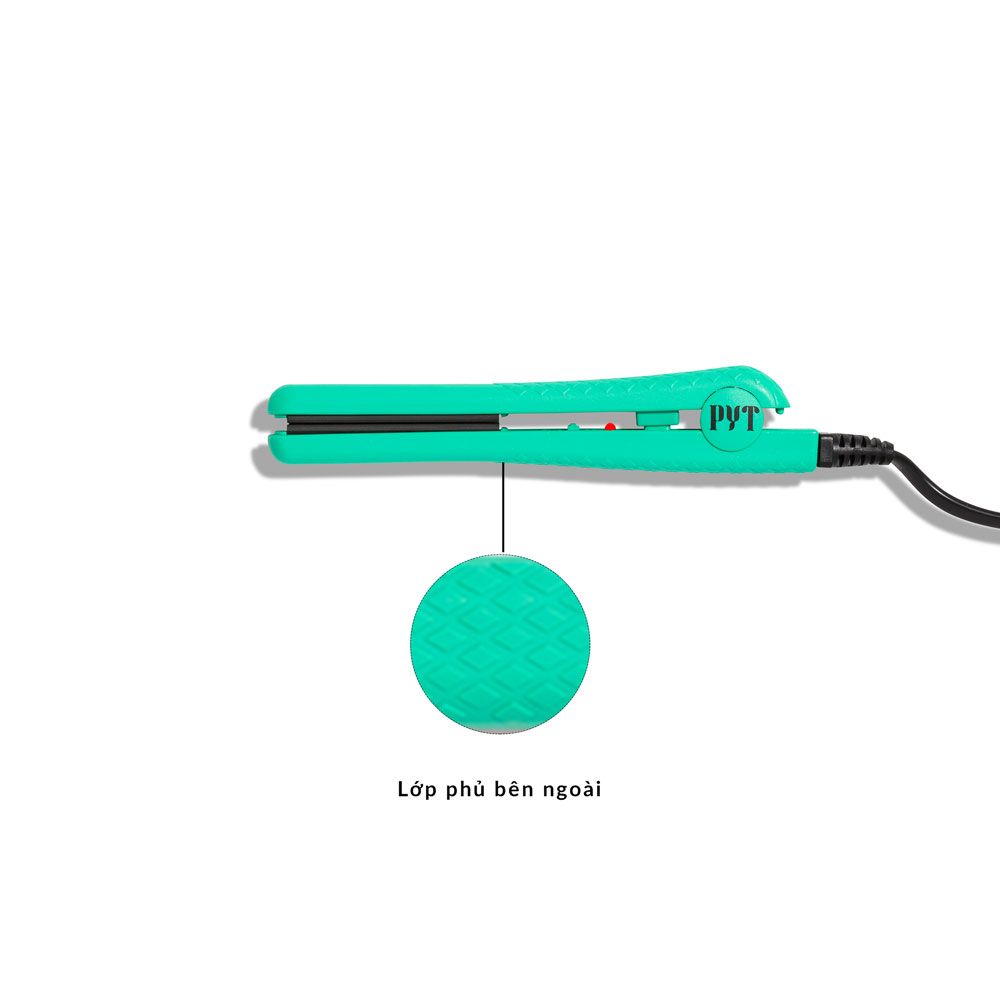 Máy Ép, Uốn Tóc Mini Lõi Sứ - Mini Ceramic Styler Turquoise PYT (Màu Xanh) - Phù Hợp Cho Du Lịch