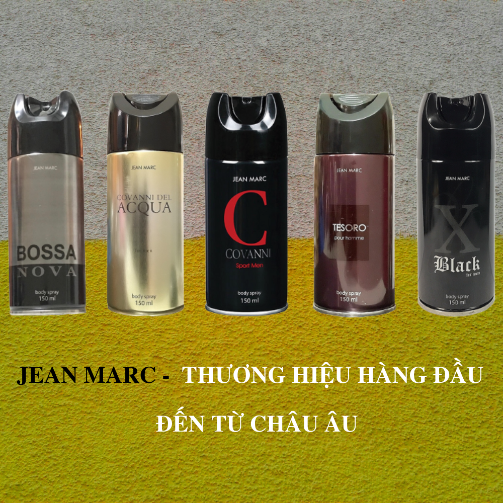 Xịt khử mùi toàn thân nam Jean Marc Tesoro 150ml