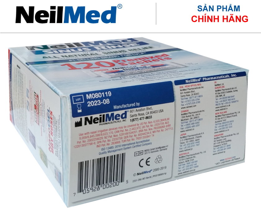 Gói Hỗn Hợp Muối Rửa Mũi Xoang Người Lớn NeilMed SinusRinse Adult Sachets - Xuất xứ Mỹ
