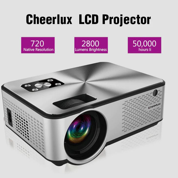 Máy chiếu mini projector Cheerlux C9 HD độ phân giải 1280x720, độ sáng 2800 Lumens, xem nét 100 inch, loa nghe cực hay, phù hợp thay thế tivi trong phòng ngủ. Hàng chính hãng