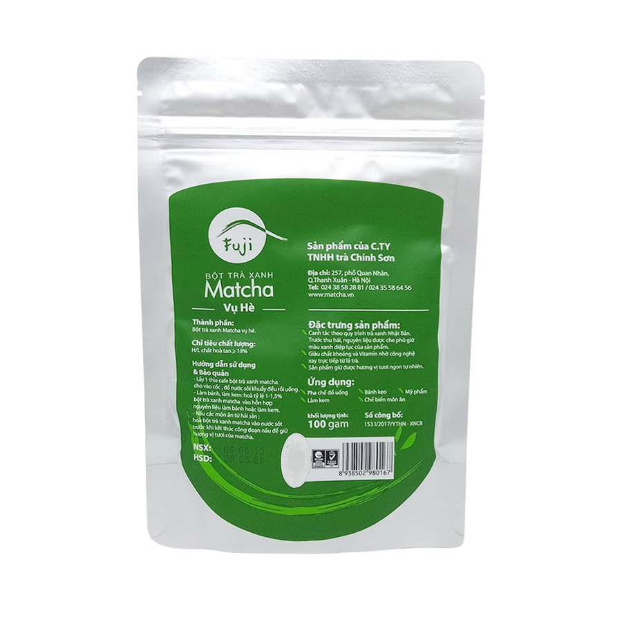 Bột Trà Xanh Fuji Matcha Hè 100g - Nguyên Chất 100% Tự Nhiên. Dùng Pha Chế Đồ Uống, Đắp Mặt, Làm Bánh.