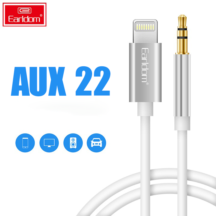 Dây Cáp Chuyển Đổi Lightning Sang 3.5mm Earldom AUX22 Dài 1M - Hàng nhập khẩu