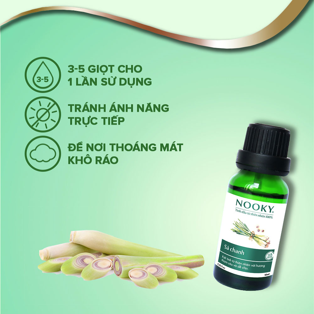 [10ml] Tinh dầu Sả Chanh NOOKY 100% Thiên Nhiên - TORO FARM