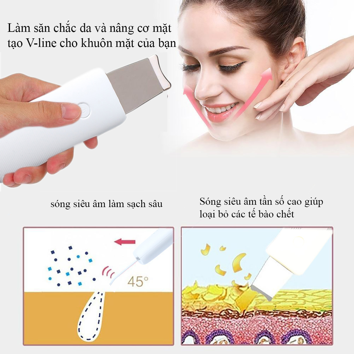 Máy tẩy tế bào chết siêu âm Nhật Bản MINISO ULTRASONIC SKIN SCRUBBER - MNS067