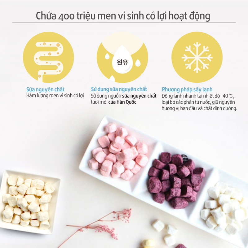 Sữa chua hoa quả sấy lạnh Bebedang nhập khẩu Hàn Quốc - Vị chuối (16g)