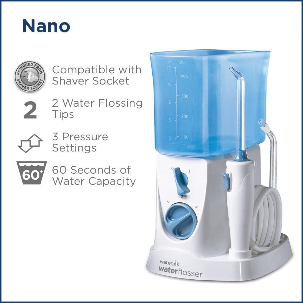 Máy Tăm Nước Waterpik Nano WP-250 + Tặng 1 nước súc miệng TheraBreath thương hiệu Mỹ