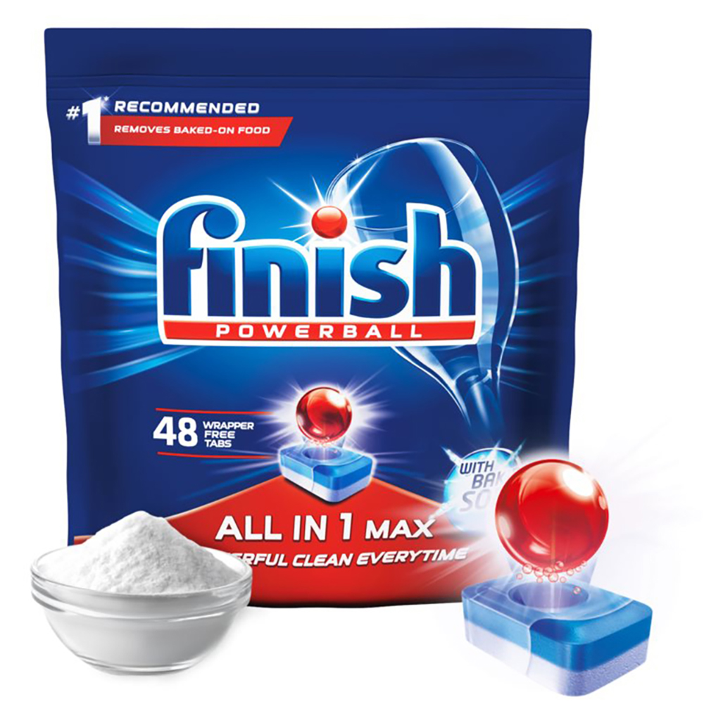 Túi 48 viên rửa chén Finish All In1 Max Dishwasher Tablets Soda QT09440