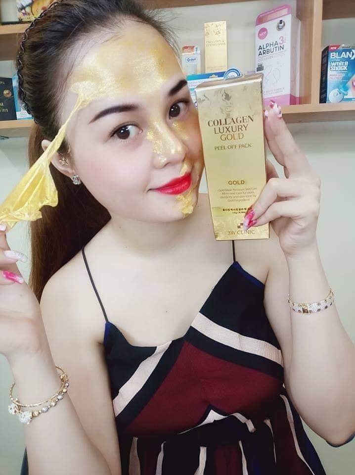 Mặt nạ dưỡng trắng da - Gel đắp mặt nạ tinh chất vàng 24K 3W CLINIC Hàn Quốc 100ml