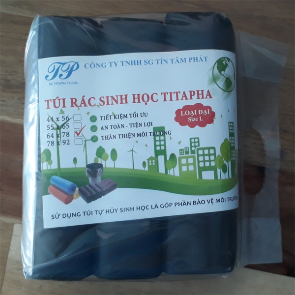 1kg - Túi đựng rác gia đình, khách sạn, Bao đựng rác văn phòng size đại 64x78 màu đen