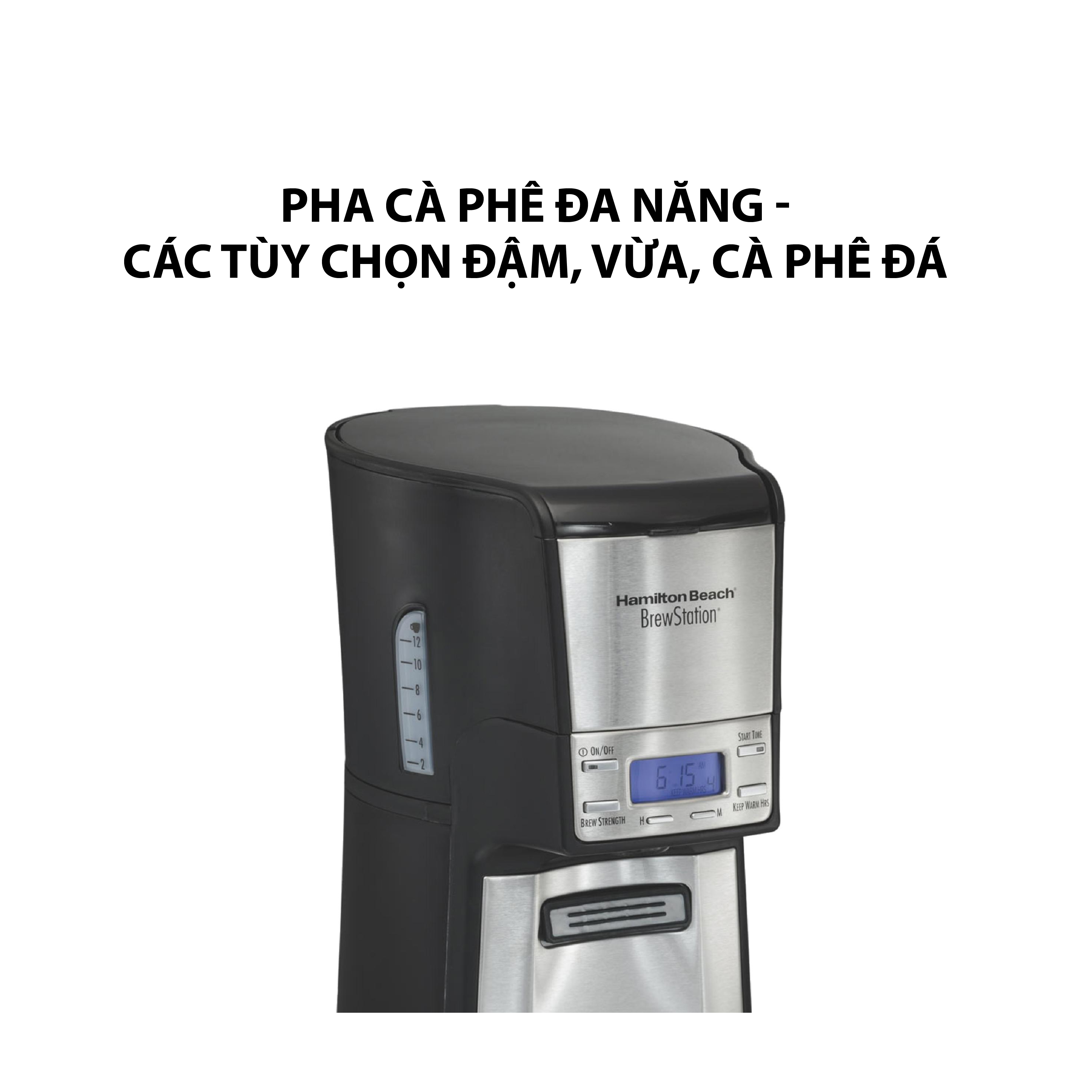 Máy Pha Cà Phê Hamilton Beach BrewStation 12 Cup - 48465-SAU - Hàng Nhập Khẩu