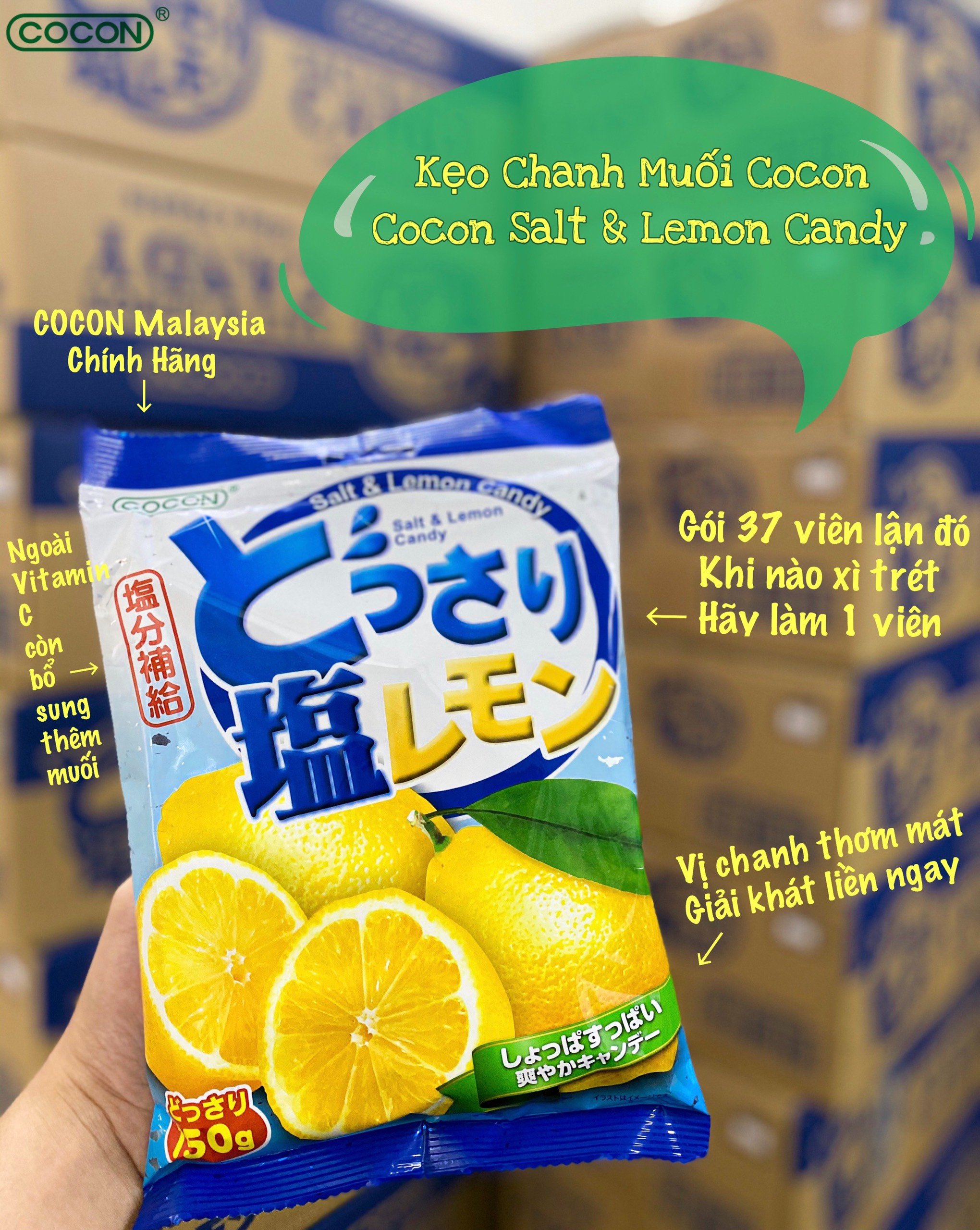 KẸO CHANH MUỐI TRUYỀN THỐNG - COCON SALT AND LEMON CANDY (Gói 150gr)