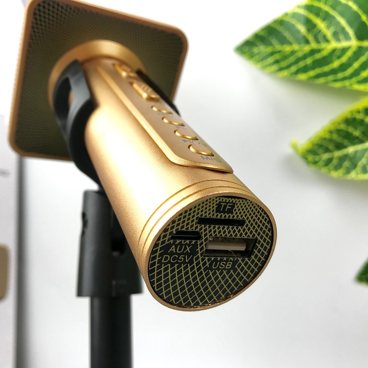 Micro Karaoke Bluetooth Không Dây Kiêm Loa GUTEK SD08 Đa Năng, Âm Thanh Hay, Micro Bắt Giọng (Cắm Usb, Thẻ Nhớ, Cổng 3.5)  - Hàng chính hãng