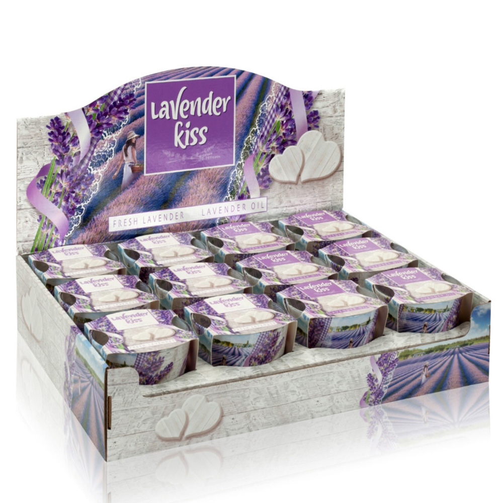 Ly nến thơm tinh dầu Bartek Lavender Kiss 115g QT00663 - nụ hoa oải hương (giao mẫu ngẫu nhiên)