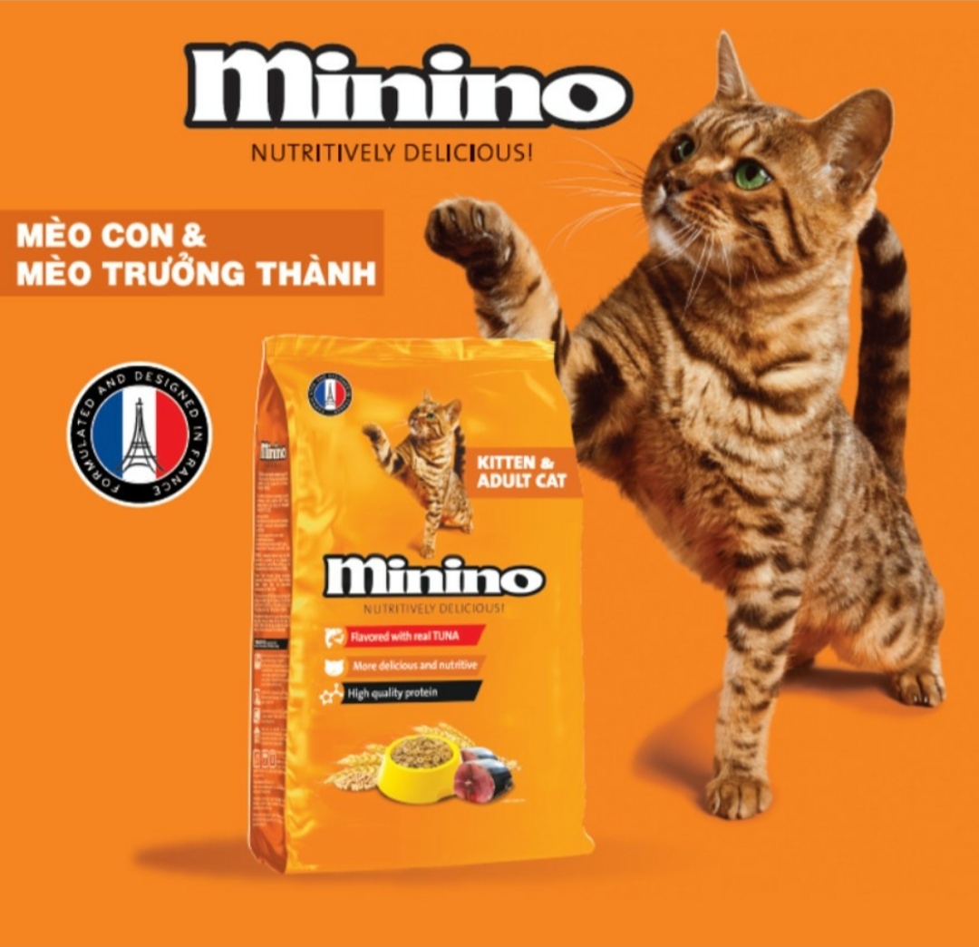 Combo 2 gói Thức ăn cho mèo Minino Tuna Flavored 1.3kg/gói