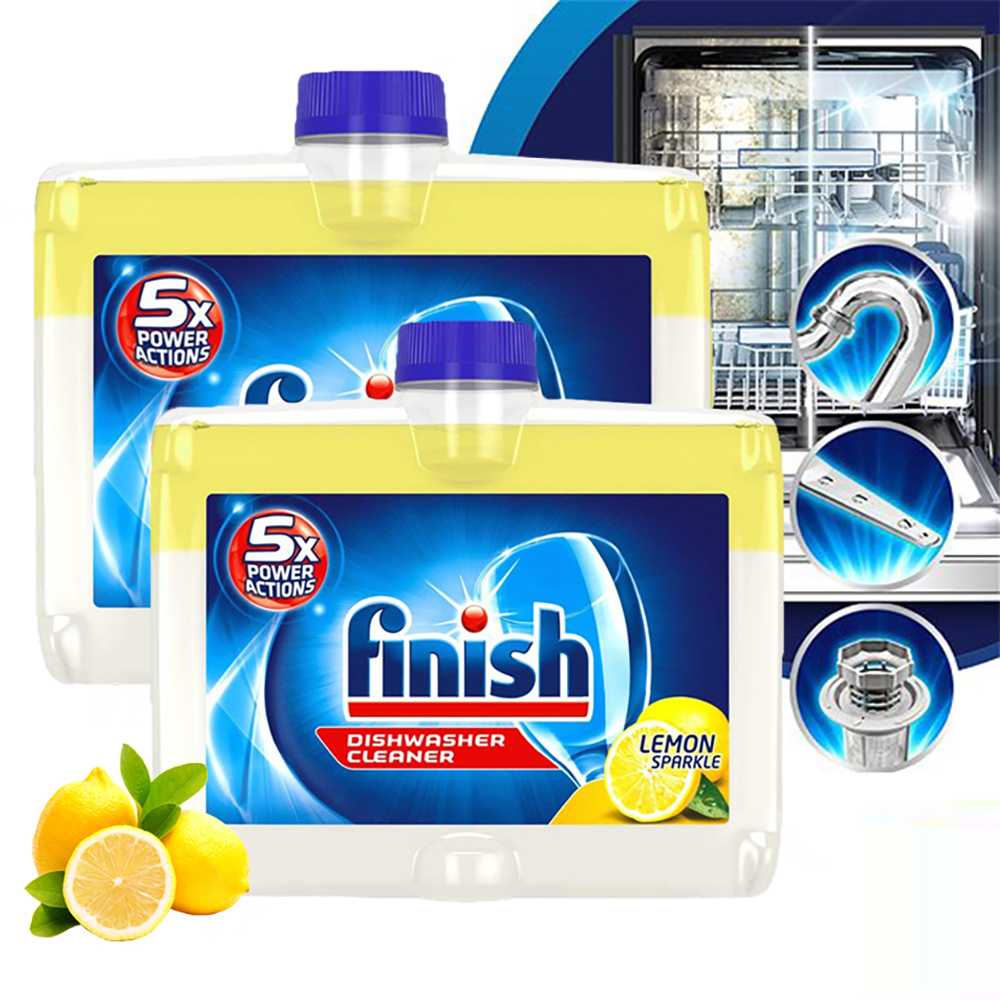 Dung dịch tẩy rửa máy rửa chén Finish Dishwasher Cleaner Lemon 2x250ml QT04441 - hương chanh