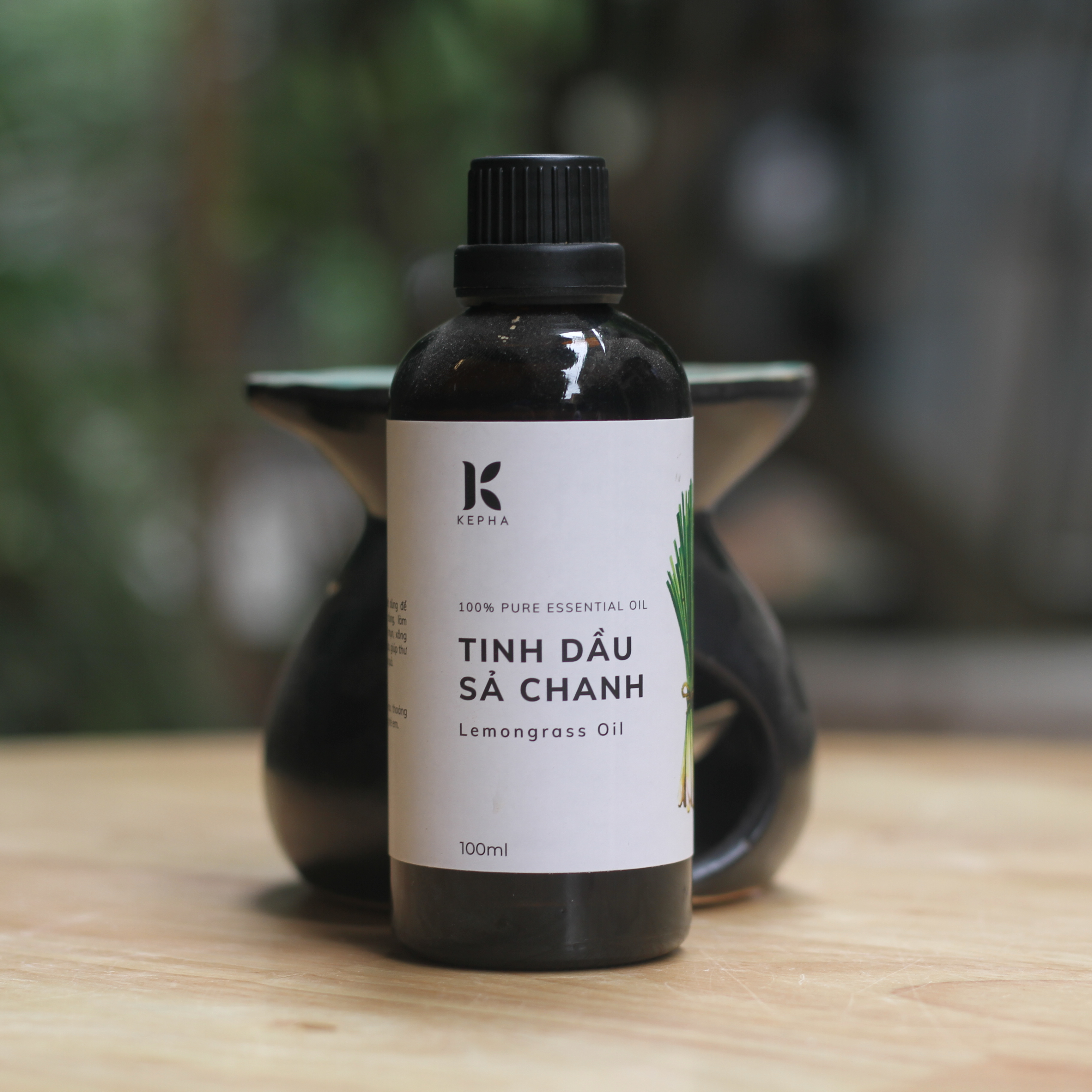 Tinh dầu Sả Chanh Kepha 100ml - Nguyên chất 100%, nhập khẩu trực tiếp Ấn Độ - Giúp xông hơi giải cảm, chống nhiễm nấm - Đuổi muỗi phòng chống sốt xuất huyết