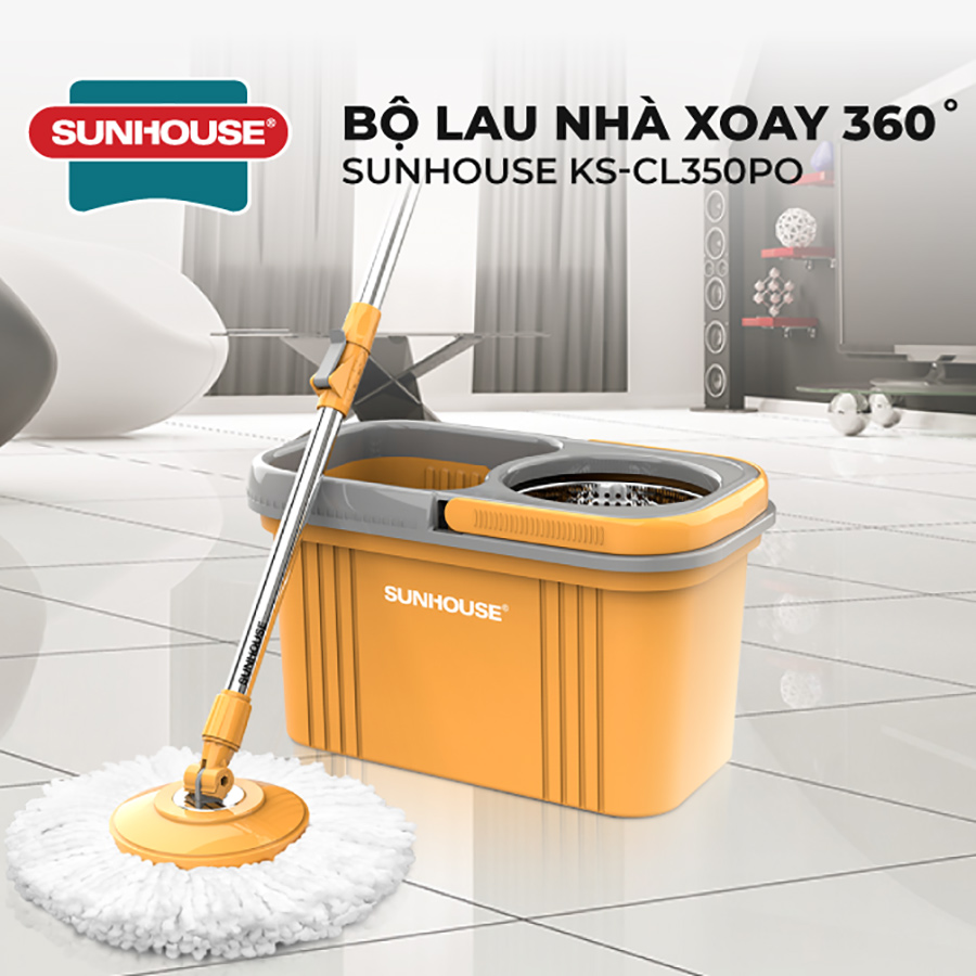 Bộ Lau Nhà Xoay 360 Độ Sunhouse Ks-Cl350PO