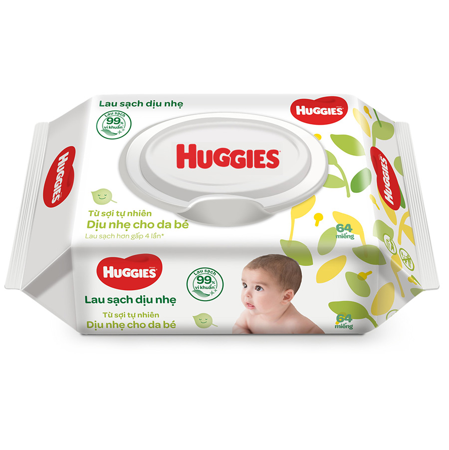 Combo 12 Khăn Ướt Dịu Nhẹ Cho Trẻ Sơ Sinh Huggies (64 Tờ/Gói)