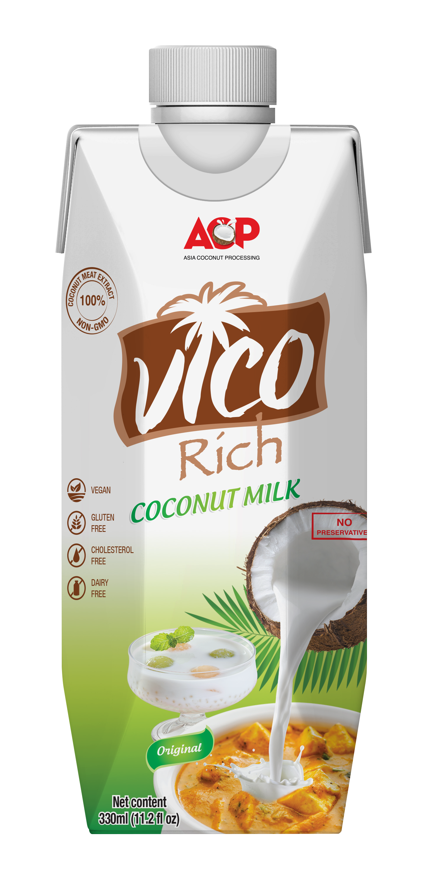 THÙNG 24 HỘP NƯỚC CỐT DỪA UHT VICO RICH 330ml