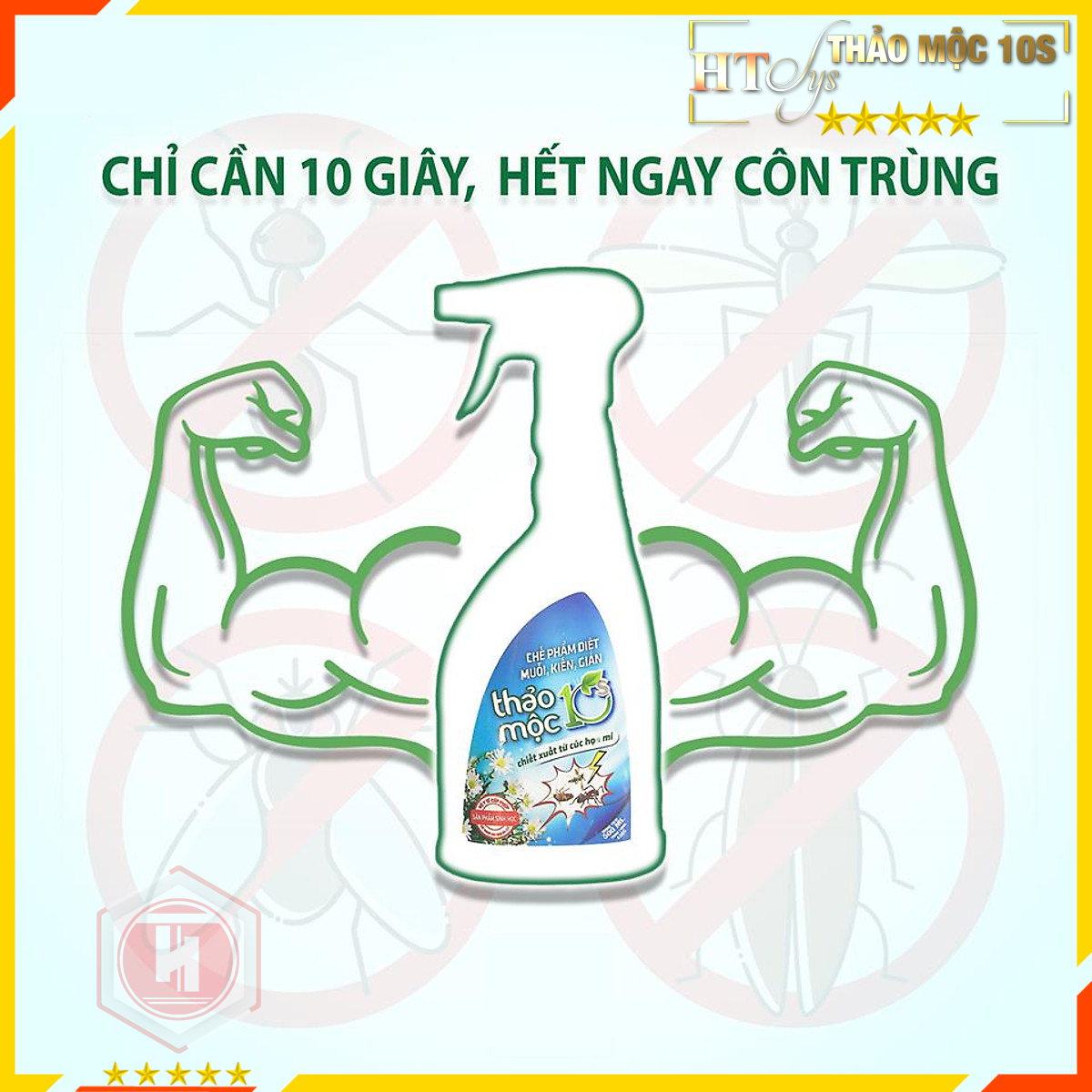 Bình xịt diệt côn trùng muỗi, kiến, gián,mối HT SYS - Thảo Mộc 10S