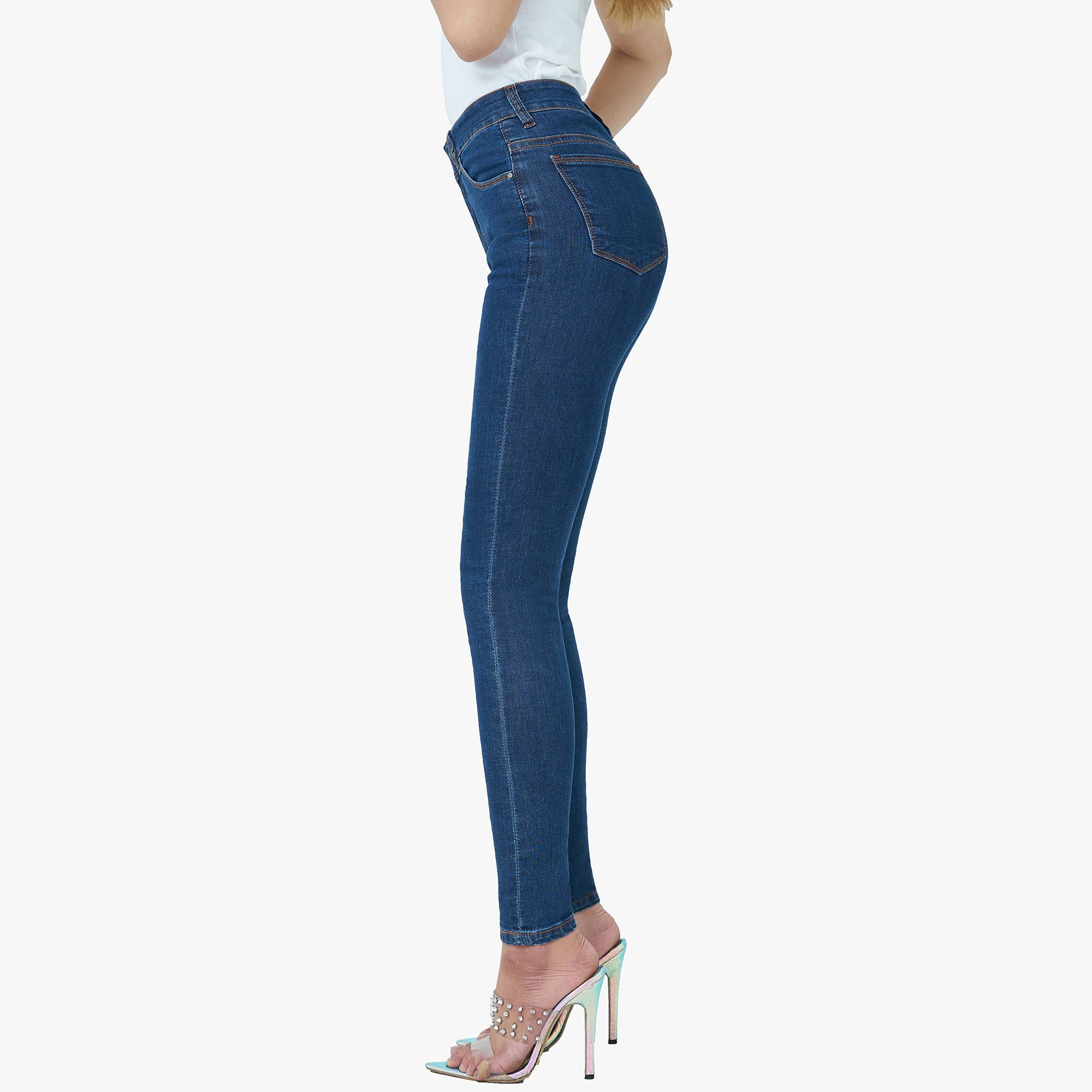 Quần Jeans Pha Sợi Cà Phê Aaa Jeans Dáng Skinny lưng cao  - UCSD COFFEE