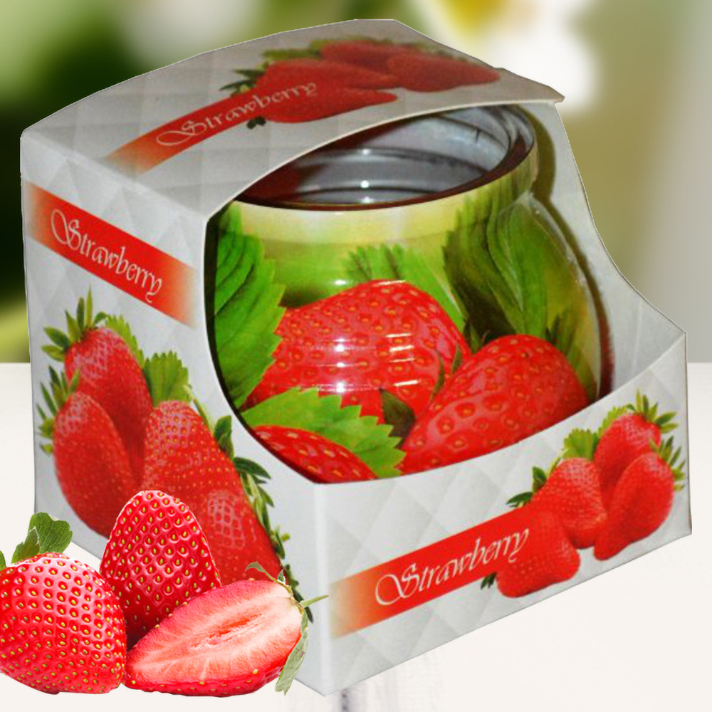 Ly nến thơm tinh dầu Admit Strawberry 85g QT04547 - hương dâu tây