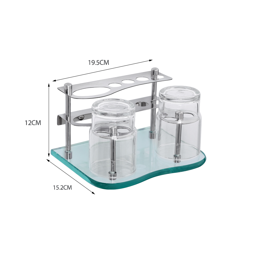 Kệ ly đôi kiếng và đựng kem đánh răng inox 304 TOVASHU