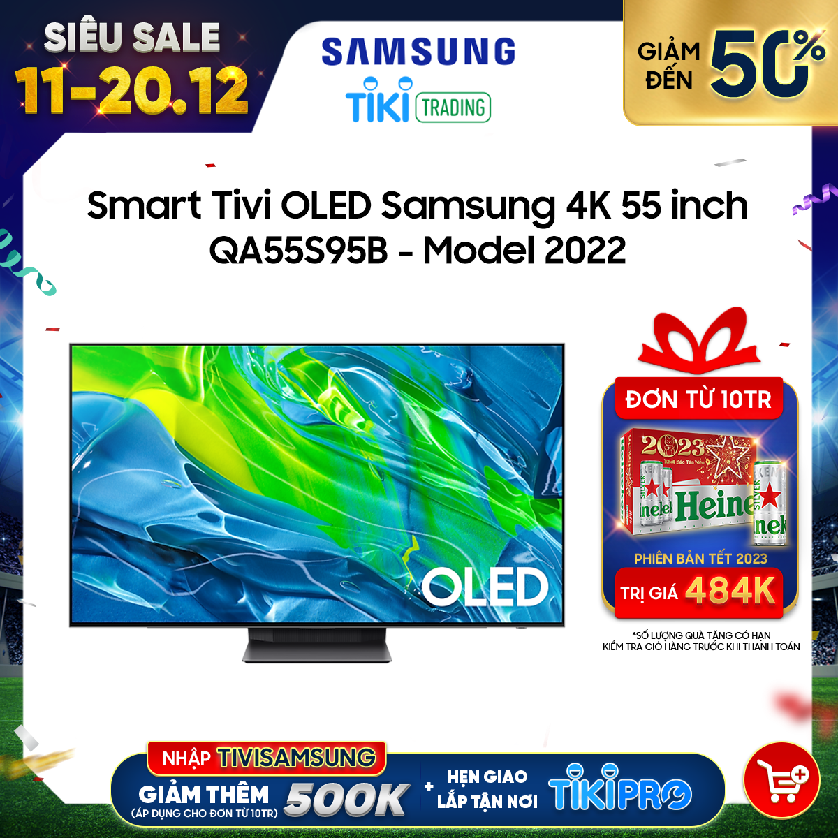 Smart Tivi OLED Samsung 4K 65 inch QA65S95B - Model 2022