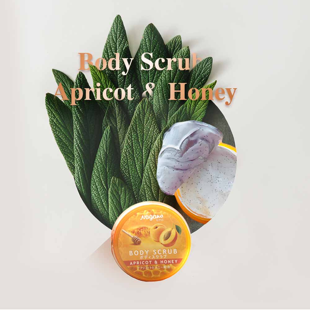 Kem Tẩy Tế Bào Chết Mật Ong Và Tinh Dầu Hạt Mơ Nagano Japan 100g - Body Scrub Apricot &amp; Honey Nagano 100g - Tẩy tế bào chết dành cho da mặt và toàn thân