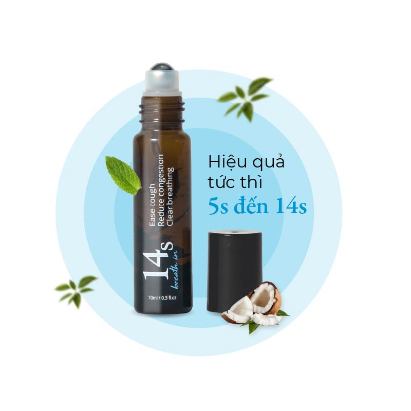 Tinh dầu lăn 14S Breathe In 10ml - hỗ trợ hô hấp, sát khuẩn Breathe In