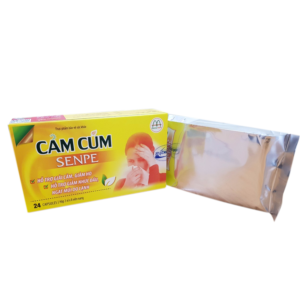 Cảm Cúm SENPE Hỗ Trợ Giải Cảm, Giảm Ho, Đau Đầu, Ngạt Mũi Do Lạnh Bồi Bổ Cơ Thể, Tăng Đề Kháng Hộp 24 Viên