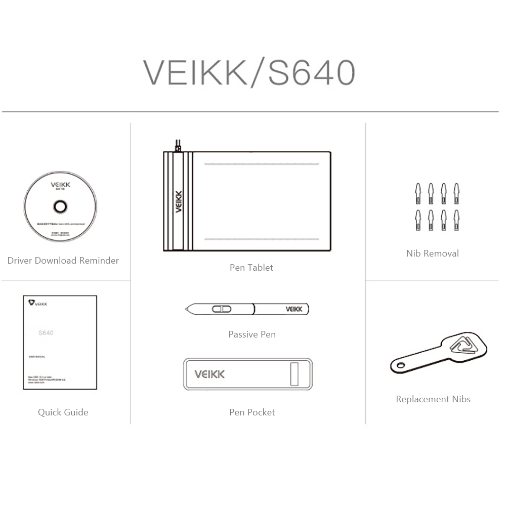 Bảng Vẽ Đồ Họa Kỹ Thuật Số Veikk S640