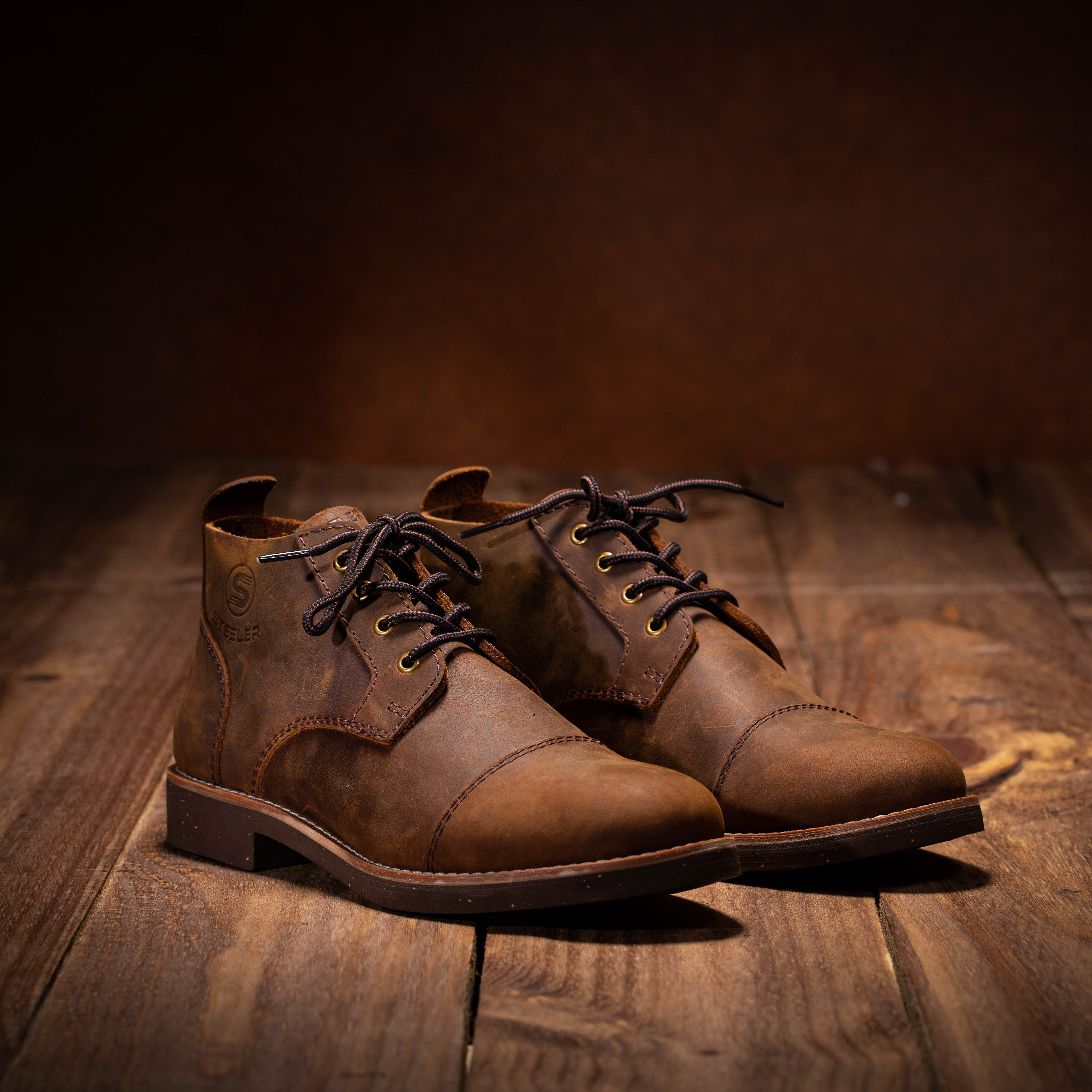 GIÀY DA NAM STEELER - CHUKKA HUNTER BROWN