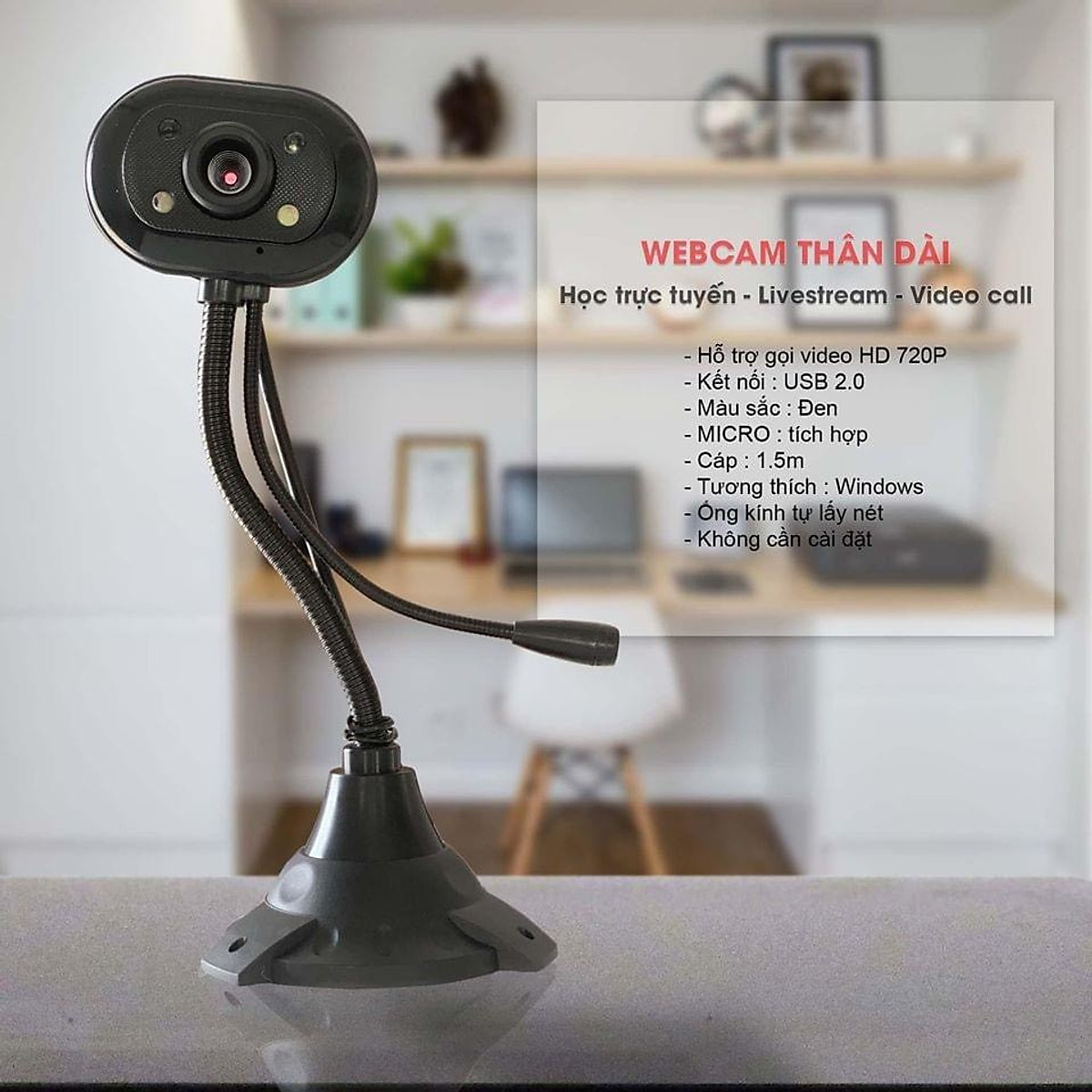 Webcam Kèm Microphone Cho Máy Tính