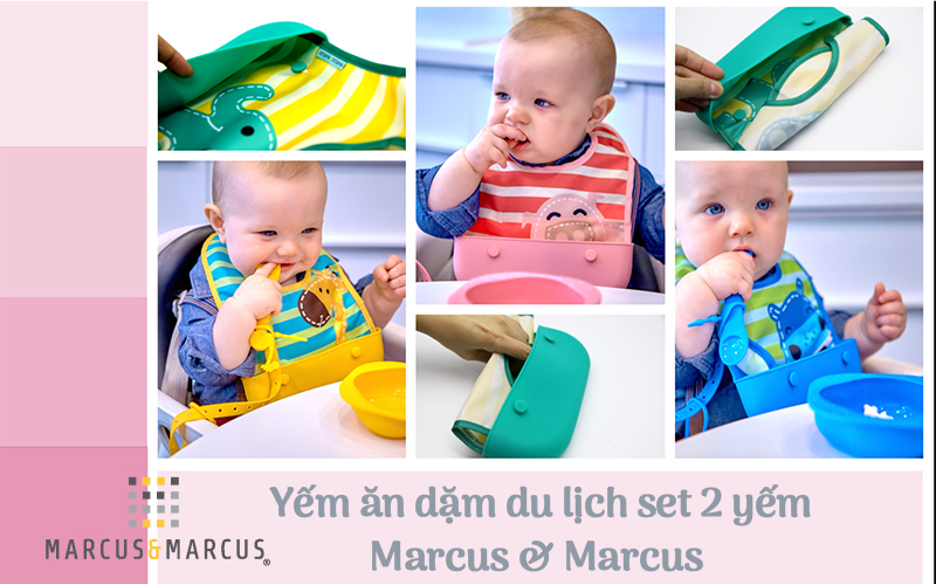 Yếm ăn dặm du lịch set 2 yếm cho bé Marcus & Marcus, từ 6 tháng - Marcus