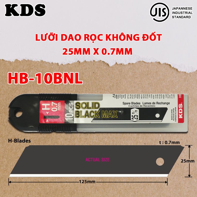 LƯỠI DAO KHÔNG ĐỐT 25mm KDS HB-10BNL