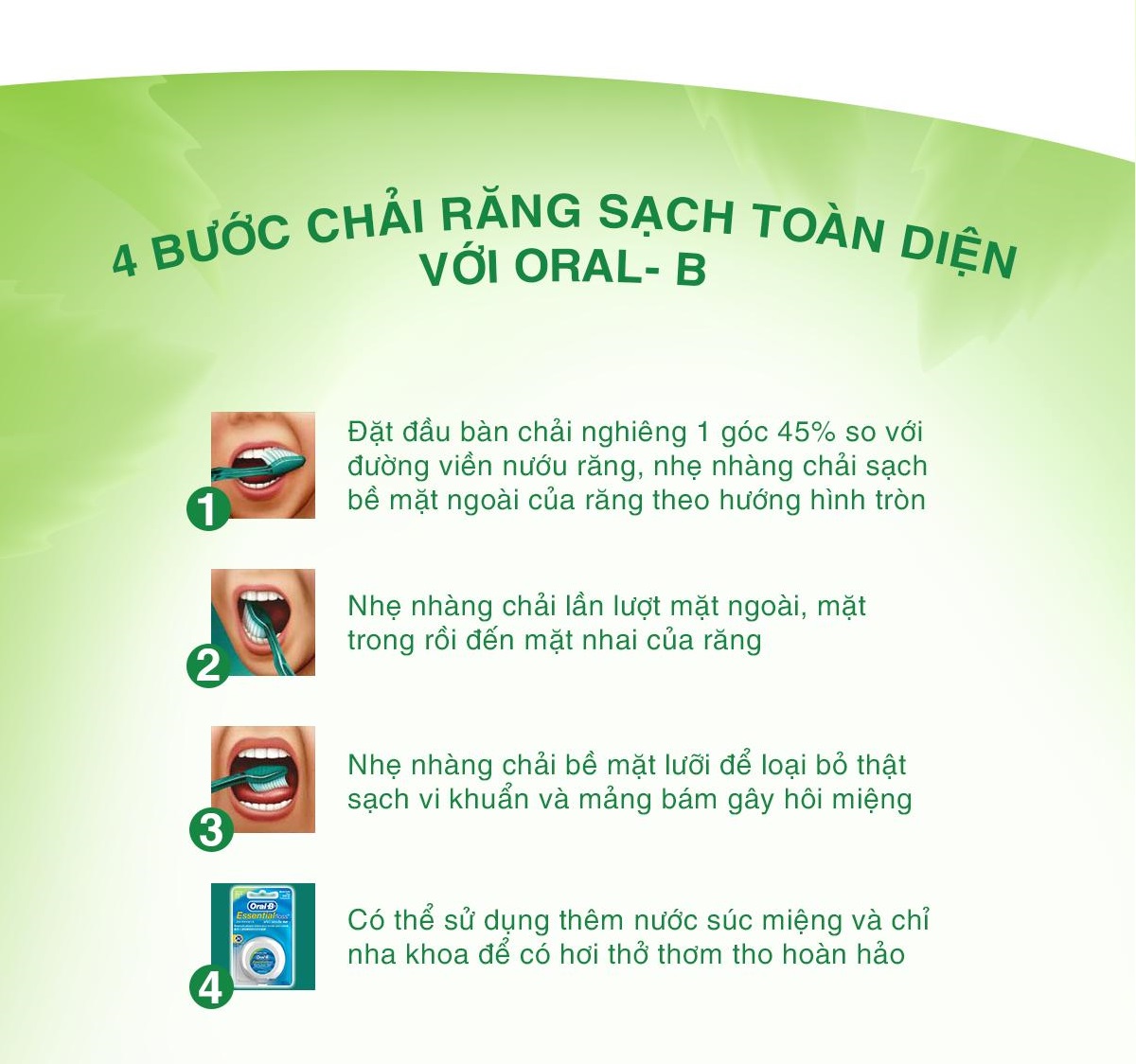 Bàn chải Oral-B Trà Xanh 3 cây
