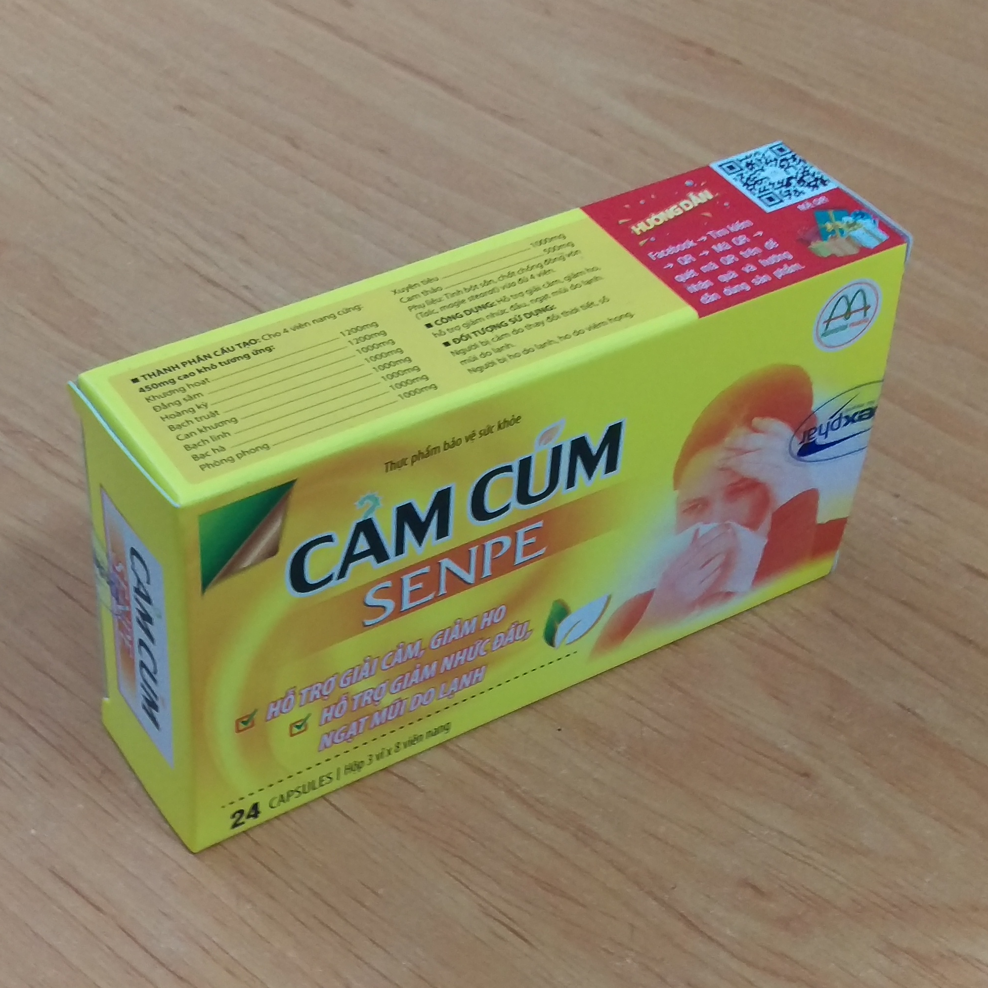 Cảm Cúm SENPE Hỗ Trợ Giải Cảm, Giảm Ho, Đau Đầu, Ngạt Mũi Do Lạnh Bồi Bổ Cơ Thể, Tăng Đề Kháng Hộp 24 Viên