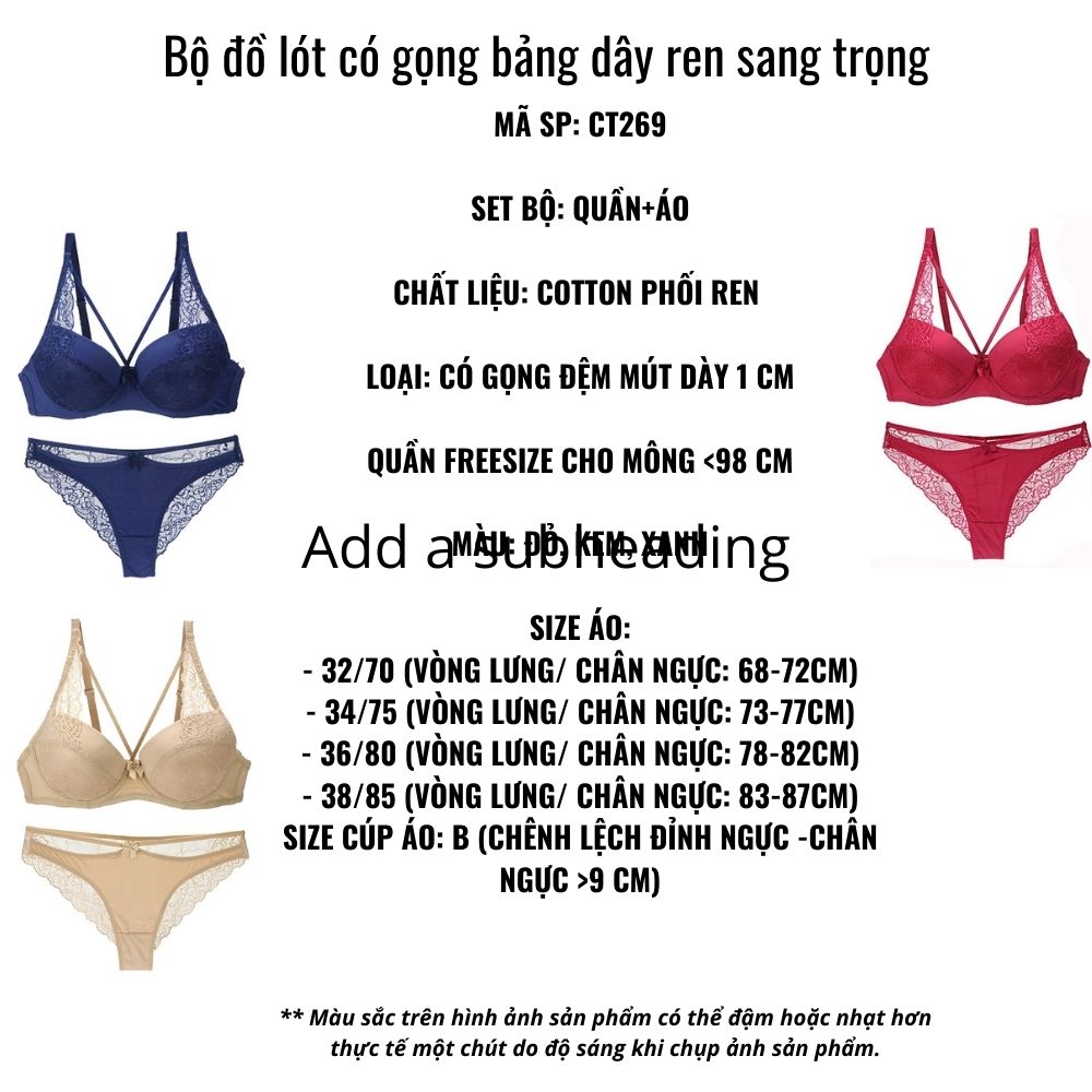 Bộ đồ lót đệm nâng ngực  quần tam giác xuyên thấu