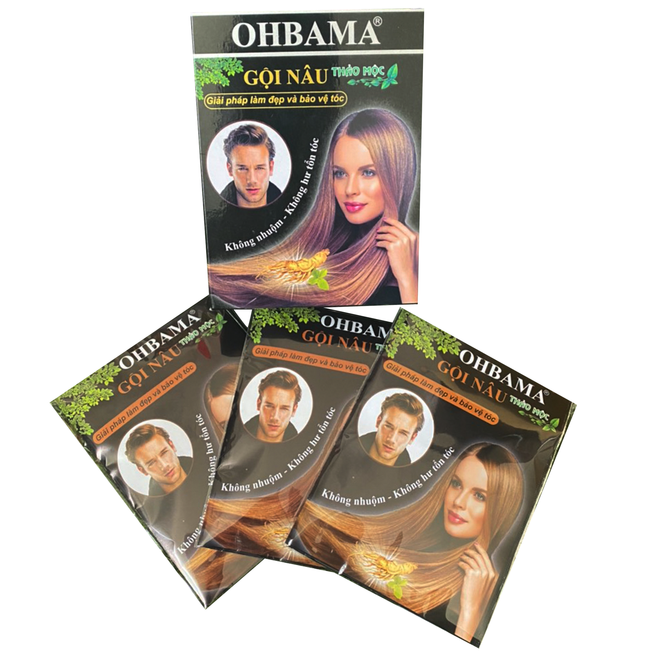 Dầu Gội Đầu Giúp Tóc Nâu OHBAMA CHÍNH HÃNG - Gội Là Nâu OHBAMA