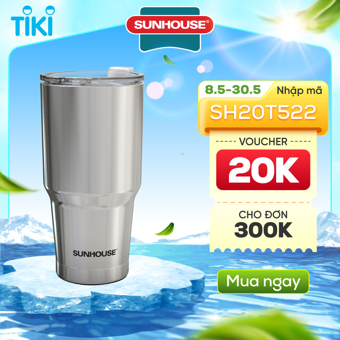 Bình giữ nhiệt inox 304 Sunhouse 900ml KS-TU900I